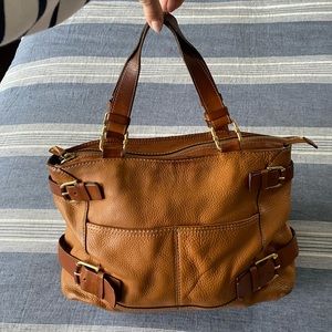 Michael Kors Pebbled Leather Tan Satchel